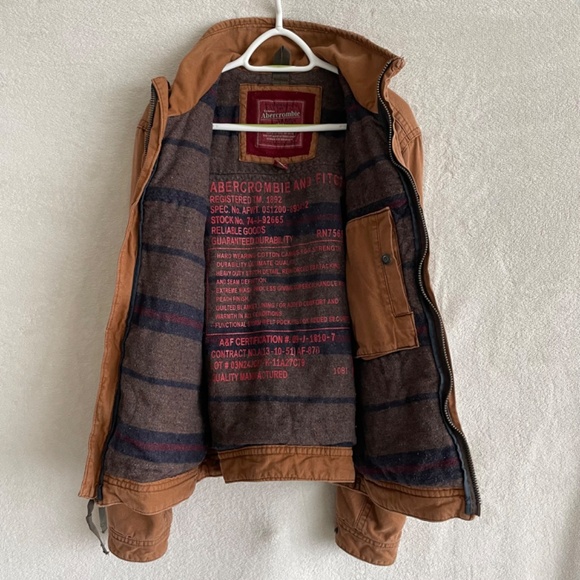 Abercrombie & Fitch Wool Blanket Lined Jacket Coat Large Chore Work Wear. - Picture 3 of 6